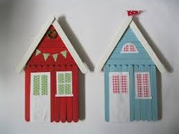 Fraulein Spatz Ein Hauschen 3 Basteln Mit Eisstielen Bastelideen Bastelarbeiten