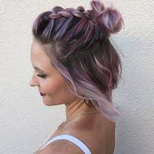 20 ideas how to spice up your half bun down hairstyles short hair styles short hair bun
