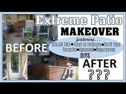 Extreme Patio Makeover Diy Featuring Dollar Tree And Trash To Treasure High End Looks For Cheap Youtube Patio Makeover Diy Patio Pottery Barn Diy