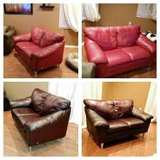 Leather Couch Dyed W 6 Feibings Leather Dye Leather Furniture Paint Leather Couch Painting Furniture Diy
