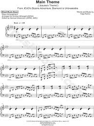 Sheet Music Boss Main Theme Josuke S Theme Sheet Music Piano Solo In F Minor Download Print Sku Mn0202957