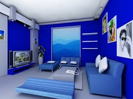 Misal, jika dinding anda menggunakan warna putih, maka anda dapat menggunakan sofa berwarna warna pastel adalah salah satu contoh warna tenang, contohnya adalah warna biru muda. 50 Dekorasi Interior Ruang Tamu Dengan Warna Cat Biru Desainrumahnya Com