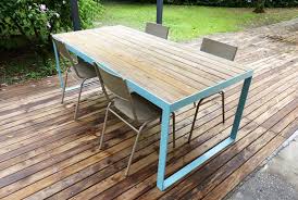 Table De Jardin Bleue Bois Table De Jardin Meuble Jardin Mobilier Jardin