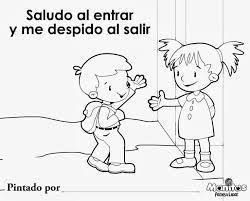 Ficha Para Colorear Sobobre La Importancia De Saludar Cyberdocentes Valor De La Responsabilidad Convivencia En La Escuela Dibujos De Los Valores