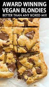 Best Ever Vegan Blondies Gluten Free Vegan Baking Recipes Vegan Desserts Vegan Dessert Recipes