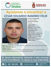 🚨Se solicita el apoyo de la ciudadanía para localizar a César Eduardo  Ramírez Félix, policía municipal, reportado como desaparecido desde el 21  de enero de 2026 en Culiacán, Sinaloa. Cualquier información que