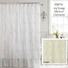 Extra Long 84 Ruffled Shower Curtains For Our Bathroom Shabby Chic Bathroom Shabby Chic Shower Curtain Shabby Chic