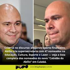 Enquanto o prefeito Abílio Brunini insiste no discurso de que a Prefeitura  de Cuiabá enfrenta uma crise financeira, a realidade publicada no Diário  Oficial mostra outra história. Em plena contenção de gastos,