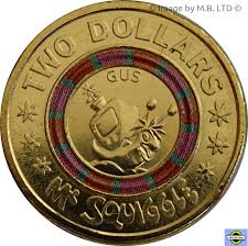 Australian 2 dollar coins were originally issued to replace the $2 banknote in 1988 and was minted for the first 2 blue and white coloured police two dollar coin found our 2 dollar coin value guide what are the 3 rare australian 2 aboriginal (horst hahne). 2 Dollars Elizabeth Ii 4th Portrait Mr Squiggle 60 Years Gus Australia Numista