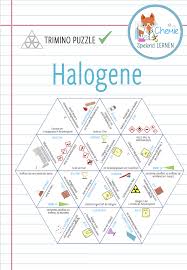 Unter dem namen halogene werden die elemente der siebten hauptgruppe des periodensystems zusammengefasst. Halogene Trimino Unterrichtsmaterial Im Fach Chemie Unterrichtsmaterial Chemieunterricht Chemie