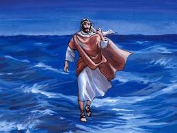 FreeBibleimages :: Jesus walks on the water :: When Peter sees Jesus walking  on the water, he wants to do the same (Matthew 14:22-33)