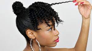 We all know by now how much of a journey it can be to of the many processes that naturals must go through to make their hair grow and stay healthy, detangling is something that most are doing wrong. Bun With Faux Curly Bangs Natural Hair Youtube
