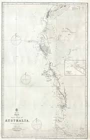 details about 1872 phillip king admiralty chart or map of western australia perth