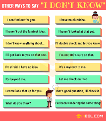 It's in our upmost interest to work on a long term relationship together and create a strong business relationship together. I Don T Know Synonym 40 Other Ways To Say I Don T Know 7esl