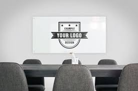 Generate A Realistic And Professional Mockup With Your Logo Design On The Wall Of Company S Meeting Room Glass Sign An Offic Logo Design Wall Logo Sign Mockup