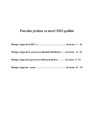 Porezna Praksa Mart 2012 Crna Gora