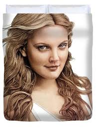 Drew Barrymore drawing Duvet Cover