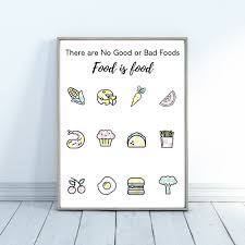 No Good Foods Or Bad Foods Print Poster Food Freedom Dietitian Etsy Food Print Poster Prints Bad Food