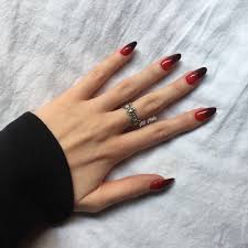 Black And Red Ombre Nails Ombre Nails Red To Black Almond Shaped Almondshapednails Ombre Nails Red Nails Almond Shape Nails