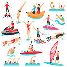 Aquí os dejamos una lista con algunos deportes de agua y actividades acuáticas:. Conjunto De Deportes Acuaticos Vector Gratis