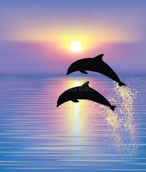 Waiting Woman Silhouette Of Two Dolphins Jumping Out Of The Water In The Ocean Sponsored Advertisement Ad Dolphin Silhouette Dolphins Stock Illustration