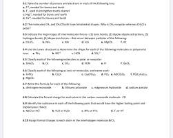 I'll tell you the polar or nonpolar list below. 6 1 State The Number Of Protons And Electrons In Each Chegg Com