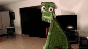 T Rex Optical Illusion Follows You With Its Head Geekologie Optical Illusions Paper Art Projects Illusions