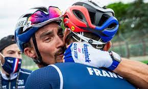 The rainbow jersey is the most beautiful in cycling and to know that it would be mine for twelve months was emotional and still is quite difficult to describe it in one word. Julian Alaphilippe Solos To Victory At Men S World Championship Road Race Cycling The Guardian