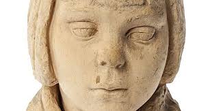 Ceramic Female Bust Sculpture, Studio Pottery Figures by Hilda Bourgeois  Daly Chicago Artist