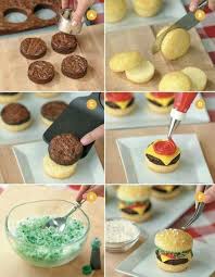 Mini Burger Cookies Recipe Desserts Cupcake Recipes Cupcake Cakes
