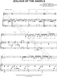 Jealous of the angels is the first single from katherine jenkins' new album guiding light out november 30th. Jenn Bostic Jealous Of The Angels Sheet Music In C Major Transposable Download Print Sheet Music Song Sheet Piano Sheet Music