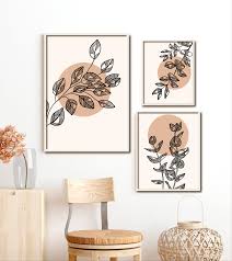 My first woven wall hanging by designer bonnie christine. Boho Leaf Wall Art Set Of 3 Prints Abstract Gallery Wall Set Boho Wall Line Art Frappypie
