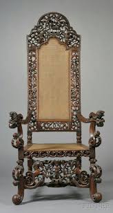 Late Jacobean Carved Walnut Armchair England Last Quarter 17th Century The Arched Openwork Crest Centerin Baroque Furniture Antique Chairs Antique Furniture