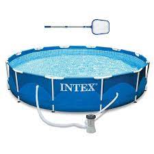 The intex® warehouse does not accept any returns or allow pick ups by individuals. Intex 12 Ft X 12 Ft X 30 In Round Above Ground Pool In The Above Ground Pools Department At Lowes Com