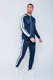 The only place to shop for comfortable and stylish track suits. Mens Navy Pocket Detail Zip Through Skinny Tracksuit Justyouroutfit
