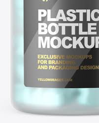 Frosted Bottle With Gummies Mockup In Bottle Mockups On Yellow Images Object Mockups