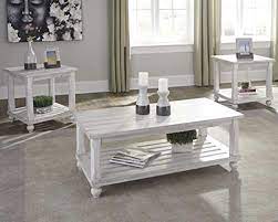 It lets you create a warm and inviting look with your favorite decor, collectibles, potted plants etc. Signature Design By Ashley Cloudhurst Contemporary 3 Piece Table Set Includes Cocktail Table Two End Tables White Farmhouse Goals