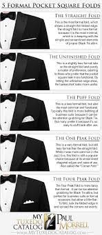 To fold a pocket square in an easy straight fold, lay the pocket square flat on a solid surface and fold. 5 Common Formal Pocket Square Folds Infographic