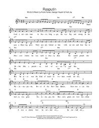 Boney M Rasputin Sheet Music And Printable Pdf Music Notes Accordion Sheet Music Sheet Music Trumpet Sheet Music
