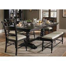 Liberty Furniture Whitney 6 Piece Trestle Dining Set In Black Cherry Mebel Kuhnya