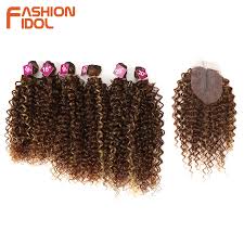 Clip on j curl 18 synthetic hair extension by it's a wig. Fashion Idol Afro Kinky Curly Synthetic Hair Bundles Middle Part Lace Front With Closure 16 20 Inch Weave Fake Hair Extensions Synthetic Weave Aliexpress