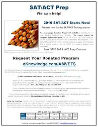 The Eknowledge Donation Project With Amvets Is Entering Its 11th Year Assisting Students And Families The Project Waives The Co Act Test Prep Sats Act Testing