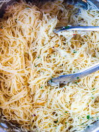 A nontraditional take on angel hair pasta, this creamy miso pasta with brussels sprouts from love the black pepper chicken consists of garlic, ginger, chili peppers, fish sauce, rice vinegar, and of course, a generous amount of black pepper atop a heap of angel hair or vermicelli noodles. Garlic Angel Hair Pasta Recipe Video Mae S Menu