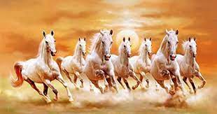 Image Result For 7 Horses Painting Seven Horses Painting White Horse Painting Horse Canvas Painting