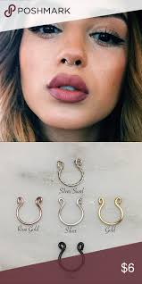Faux Septum Ring Fake Nose Ring Hoop Piercing Super Trendy And Cute Septum Ring Without The Piercing Great Faux Septum Ring Fake Nose Rings Cute Septum Rings