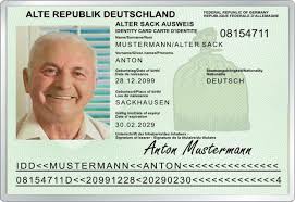 Der personalausweis wird seit 1987 an deutsche staatsbürger, sowohl an erwachsene als auch an kinder, herausgegeben, um deren identität nachzuweisen. Personalausweis Alter Sack Komplett Personalisierbar Urkunden Shop24