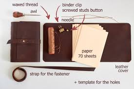 Bookbinding Kit Diy Kit Personalized Leather Journal Craft Kit Etsy In 2020 Personalised Leather Journals Leather Journal Leather Journal Diy