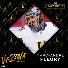 Also, his gloves never came off. Nhl On Twitter Congratulations To First Time Winner Of The Prestigious Vezina Trophy Marc Andre Fleury Nhlawards