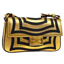 Fendi Micro Baguette Catalan Mirror Hypnotic Bag Chain Shoulder Gold 00666 Ebay