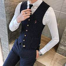 Niveauvoller, einreihiger anzug in blau: Baumwolle Herren Anzug Westen Business Bankett Hochzeit Anzug Weste Mannlichen Schwarz Blau Mode Lassig Weste Manner Vests Aliexpress